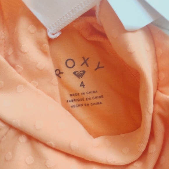 ROXY girl Peach Dot Full Rashguard Swimsuit NEW. ADORABLE - Picture 8 of 9